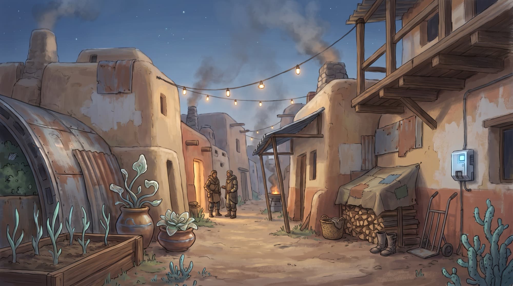 A street in a player-built settlement